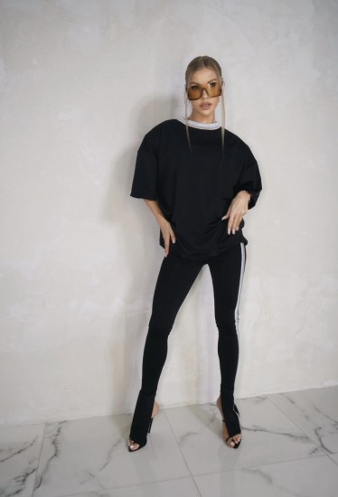 Elegancki modelujący T - shirt PUSH UP BLACK LINE