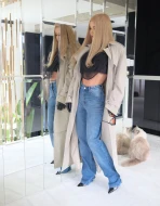 Kobiece klasyczne spodnie jeansowe z prostą nogawką w kolorze ciemno niebieskim DENİM STAR