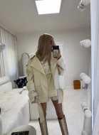 Komplet z szortami w stylu militarnym w kolorze beżowym BEIGE CODE