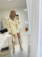 Komplet z szortami w stylu militarnym w kolorze beżowym BEIGE CODE