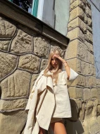 Komplet z szortami w stylu militarnym w kolorze beżowym BEIGE CODE