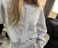 Bluza dresowa z krawatem w kolorze szarym LOGO TIE GREY