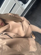 Leginsy z prążkowanej dzianiny super elastyczne BEIGE SAND