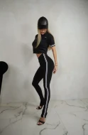 Sportowy t Shirt ze sportowymi gumami w kolorze czarnym SPORT ICON BLACK Push Up