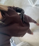 Modelujące prążkowane leginsy w kolorze brązowym SPORT MOVE BROWN