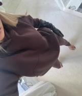 Sportowa bluza z kapturem w kolorze brązowym SPORT MOVE BROWN