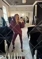 Super elastyczne modelujące leginsy w kolorze bordo DEEP BERRY