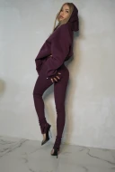 Super elastyczne modelujące leginsy w kolorze bordo DEEP BERRY