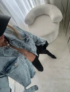 Kurtka jeansowa z przetarciami i paskiem vibe 90 DENİM JACKET