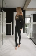 Modelujące leginsy w kolorze czarnym BLACK SHINE LINE