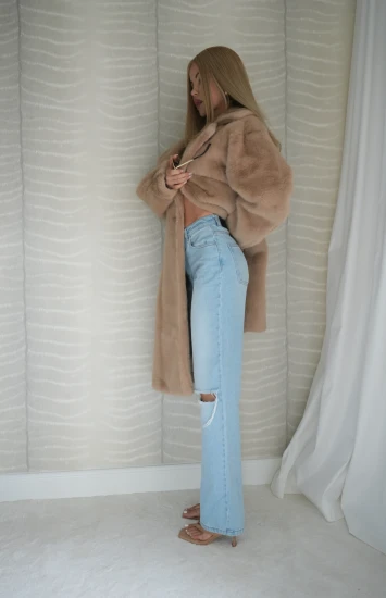 Spodnie jeansowe z prostą nogawką z rozcięciami SKY CUT JEANS 