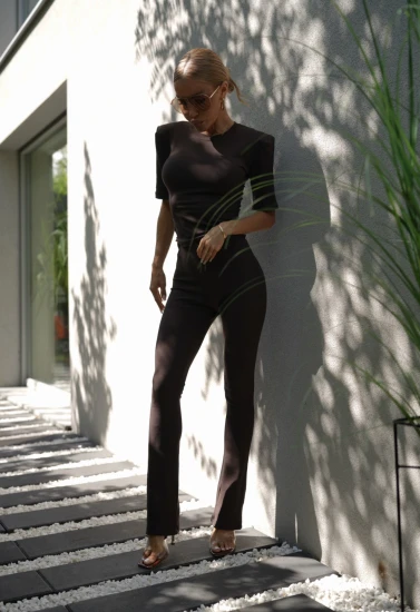 CHOCOLATE SENSES CAPSULE - modelujące leginsy z lekko rozszerzaną nogawką - ESPRESSO SHAPE PANTS 