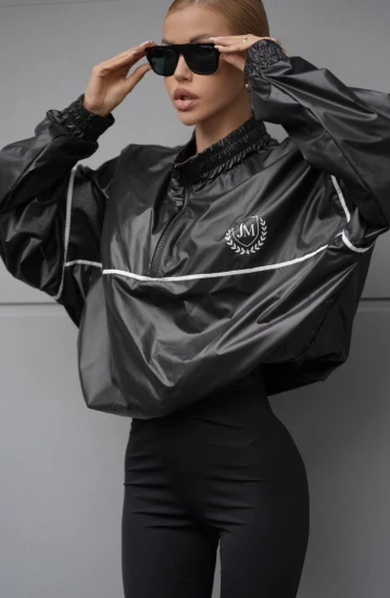 THE AUTUMN EDIT CLUB - oversizowa bluza inspirowana latami 90 z logo BLACK CLUB JACKET 