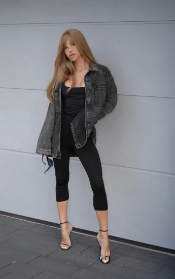 HUNTER GRACE CAPSULE - koszula wykonana z jeansu DENIM BLACK JACKET 