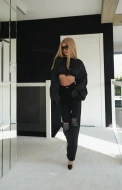 Jeansy spodnie w kolorze czarnym z przetarciami DARK MIST JEANS