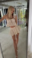 Letni komplet z szortami i regulowaną bluzeczką VANILLA DOTS SET