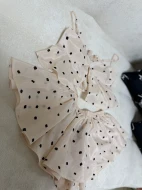 Letni komplet z szortami i regulowaną bluzeczką VANILLA DOTS SET
